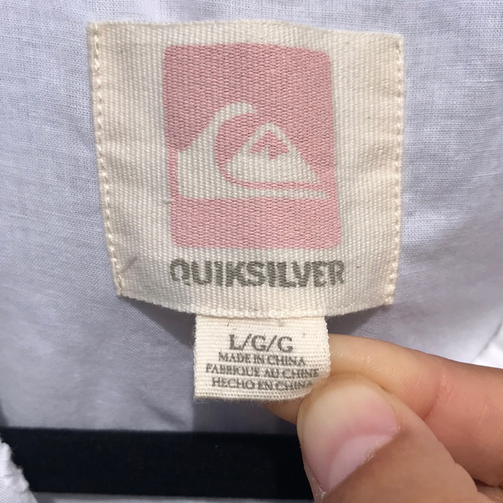 Quicksilver Women’s White Button Down Dress Size L - Picture 2 of 4